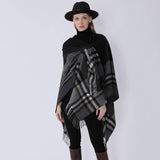 NEW KNITTED TASSEL DOUBLE SIDED PLAID SHAWL_CWMM2085