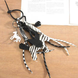CUTE LEATHER PEGASUS CHARM WITH BRAIDED STRAP_CWMM7559