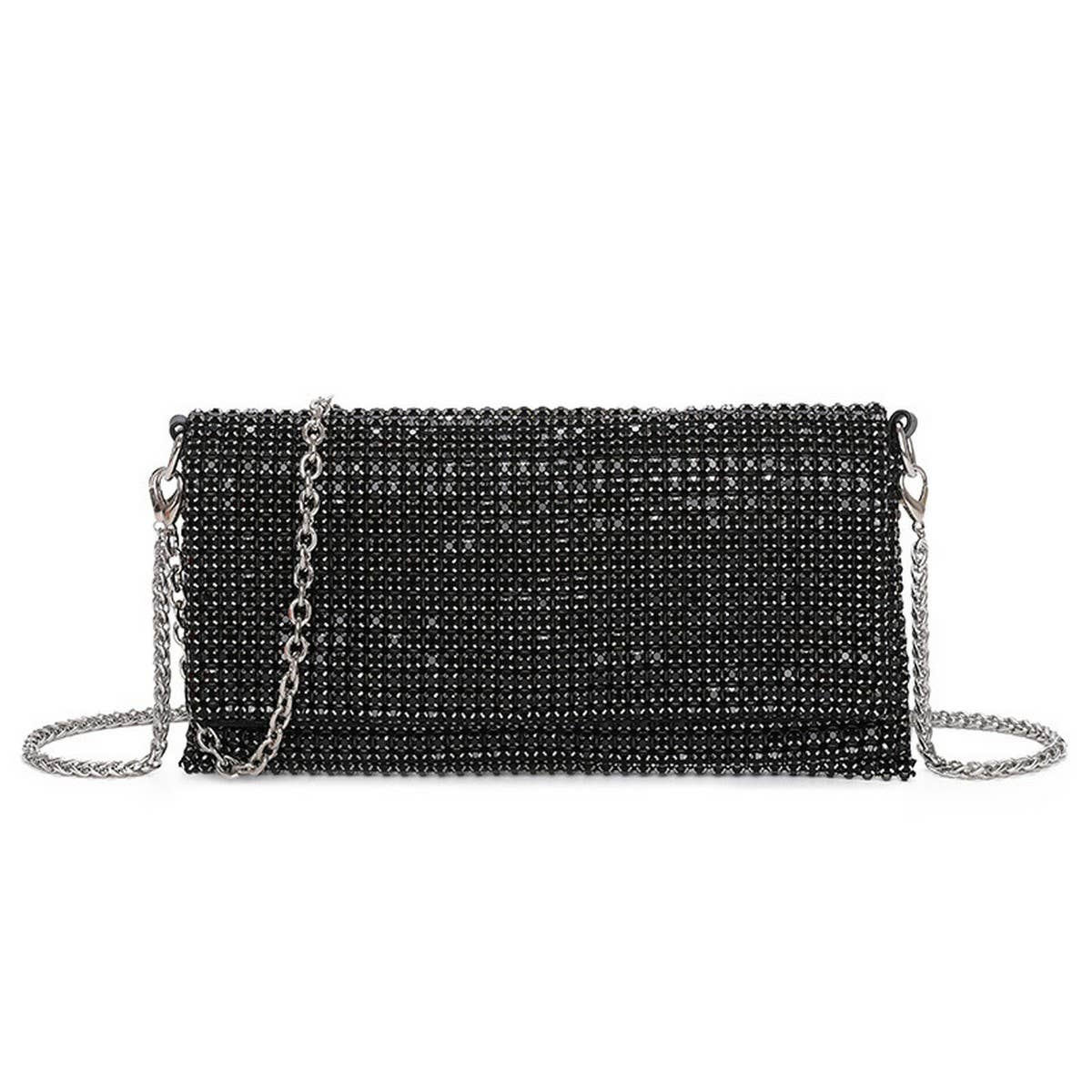 FASHIONABLE SHINY CHAIN RHINESTONE EVENING BAG_CWAB3613