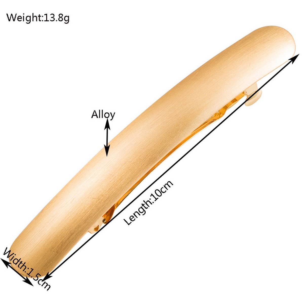 GOLD BRUSHED METAL SPRING HAIR CLIP FOR PONYTAILS_CWAHA6240