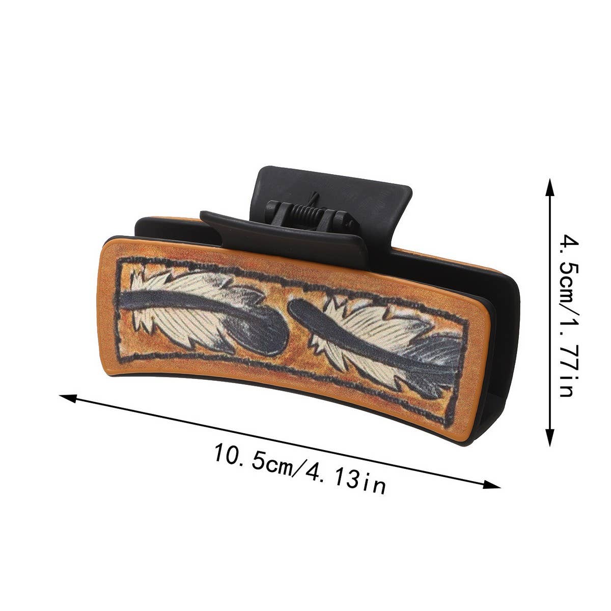 Retro Western Cowboy Faux Leather Hair Claw Clip_Cwaha07437