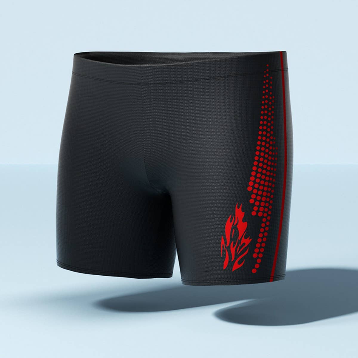 MENS HIGH WAIST QUICK DRY SWIM TRUNKS WITH LINER_CWMM6770