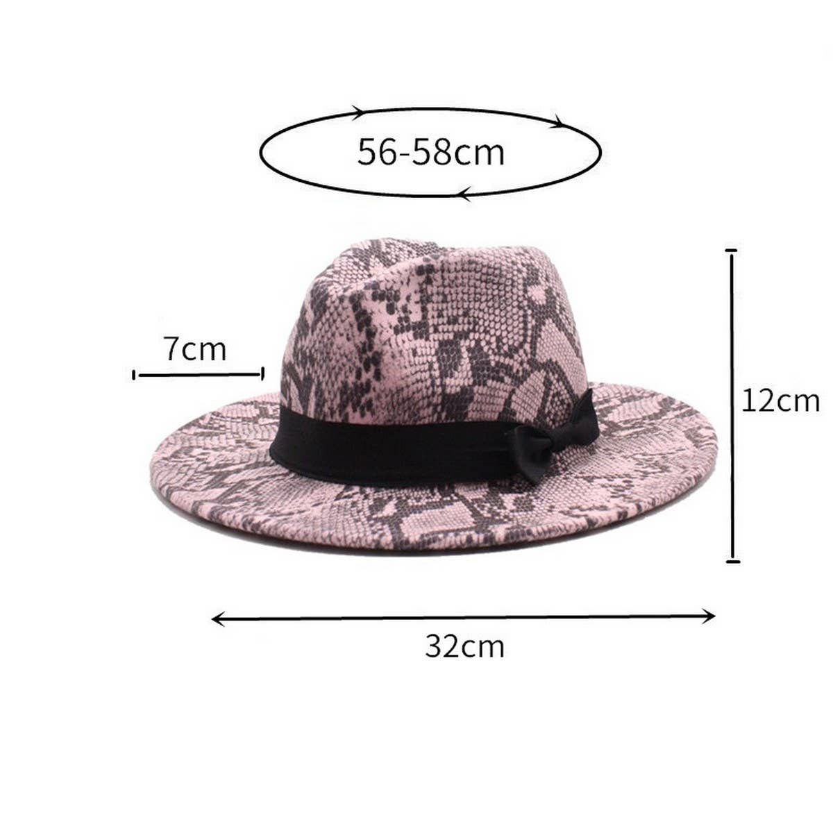 Tweed Hat Snake Pattern Hat Flat Brim Hat Jazz Hat_Cwah2590