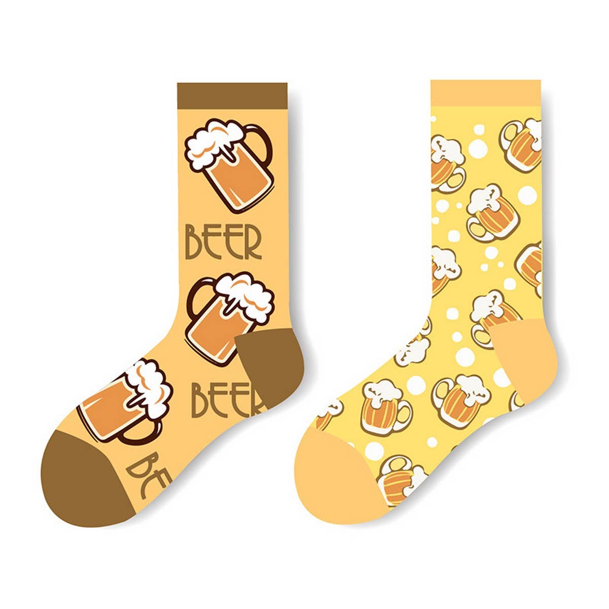 AB SIDE HAMBURGER BEER MID TUBE TRENDY SOCKS_CWMS1009