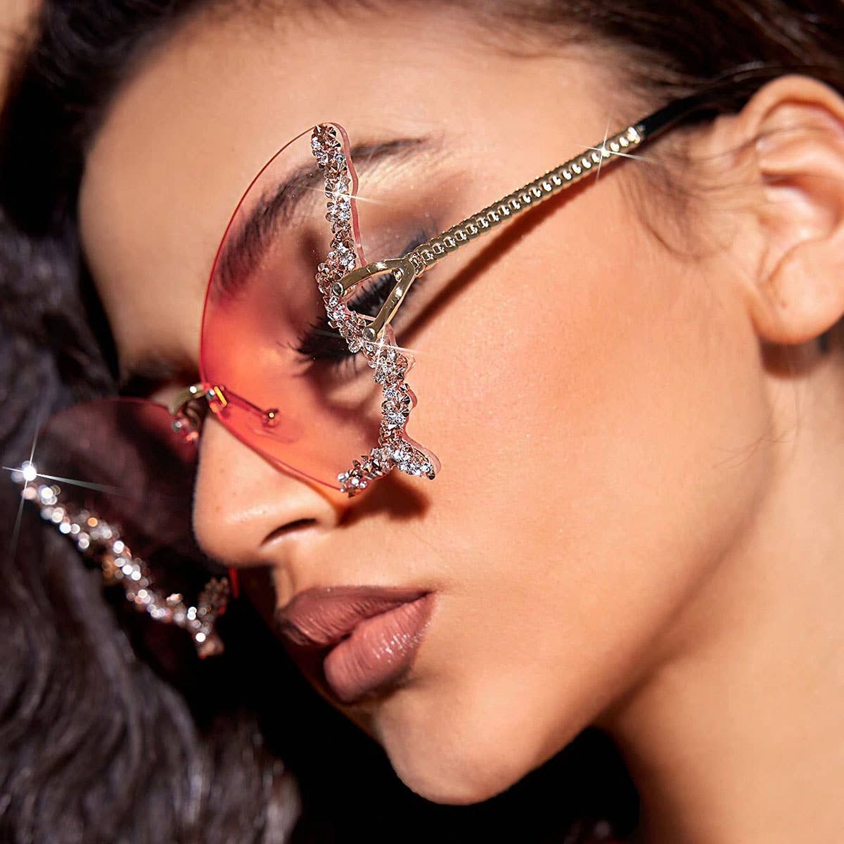 Vintage Rhinestone Butterfly Sunglasses_Cwasg0205