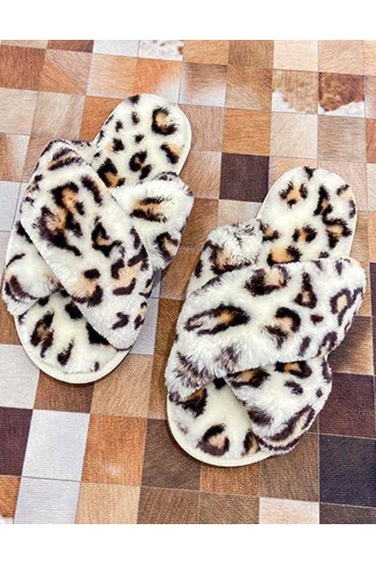 CROSS STRAP FLUFFY CASUAL SLIPPERS_CWSHS199