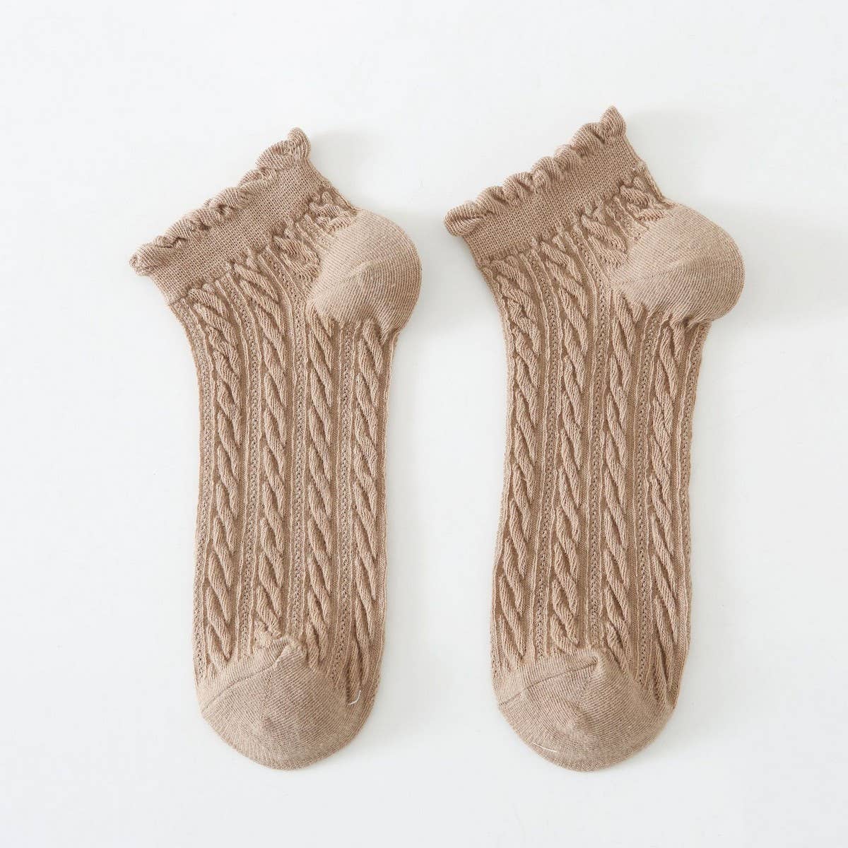 Twisted Fashion Cotton Lace Socks For Women_Cwms2006