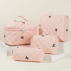 Large-Capacity Set Of Embroidered Bow Handbag