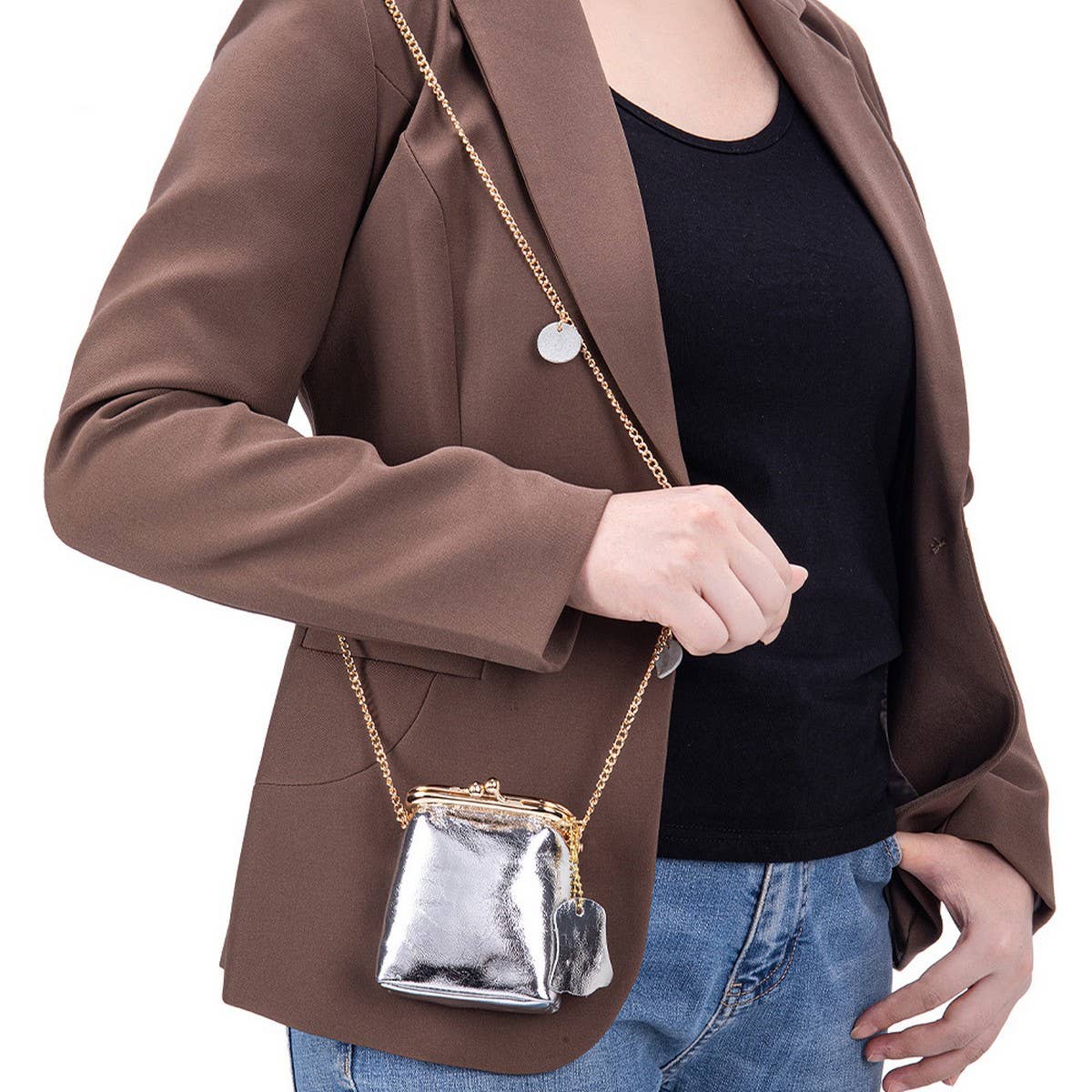 MINI LEATHER CHAIN BAG CUTE MULTI USE POUCH_CUAB00390