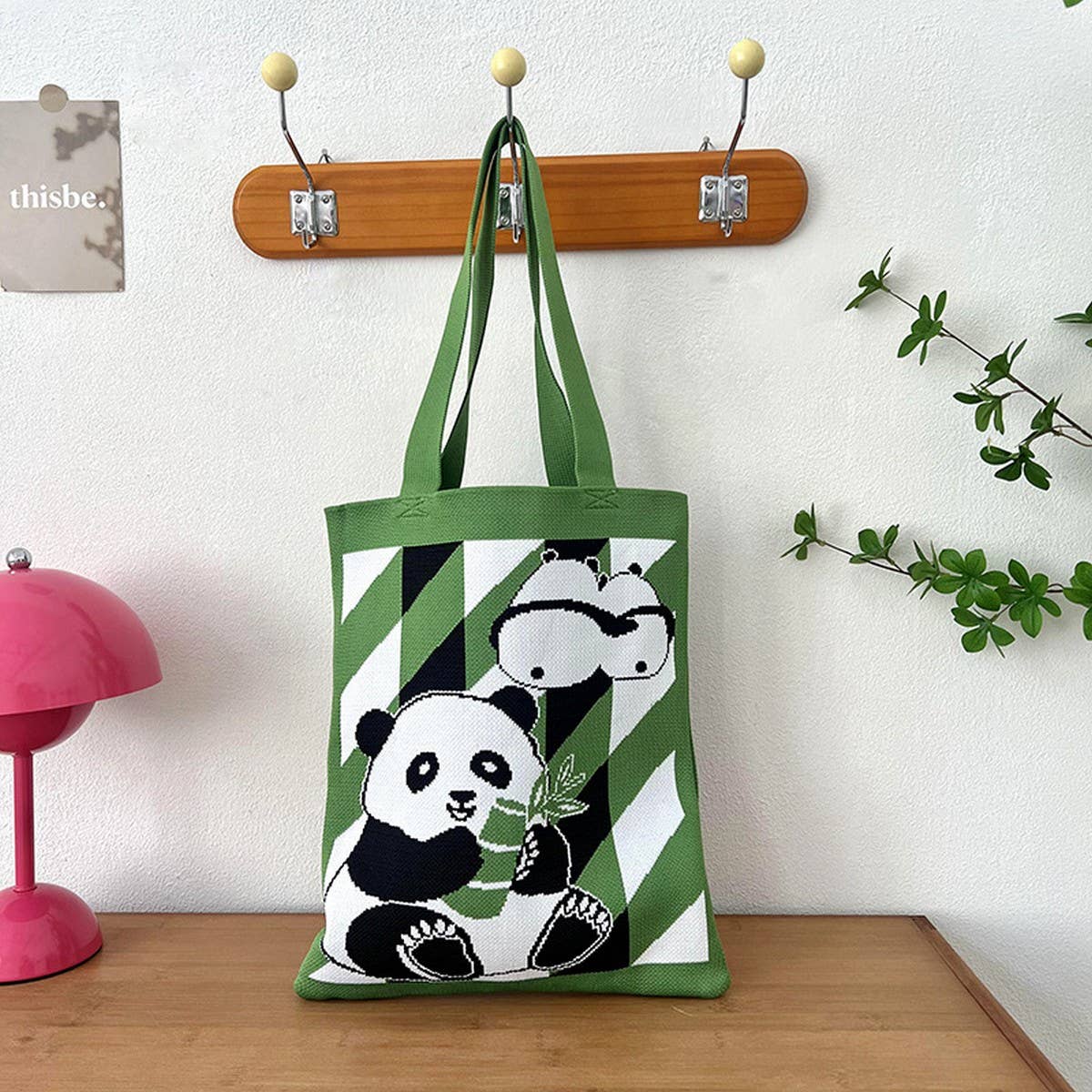 Casual New Style Panda Bag Knitted Handbag_Cwab3222