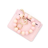 MINIMALIST PU WALLET WITH BEAD BRACELET KEYCHAIN_CWAB4957