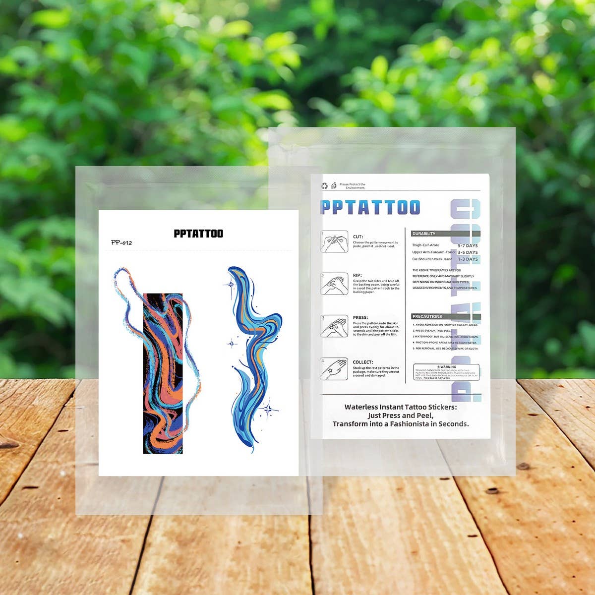 CUTE DOODLE TATTOO STICKERS COLORFUL FIREWORK SET_CWMM8357