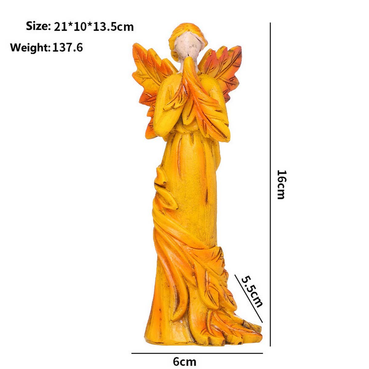 AUTUMN MAPLE LEAF ANGEL RESIN DECOR_CWMM10000