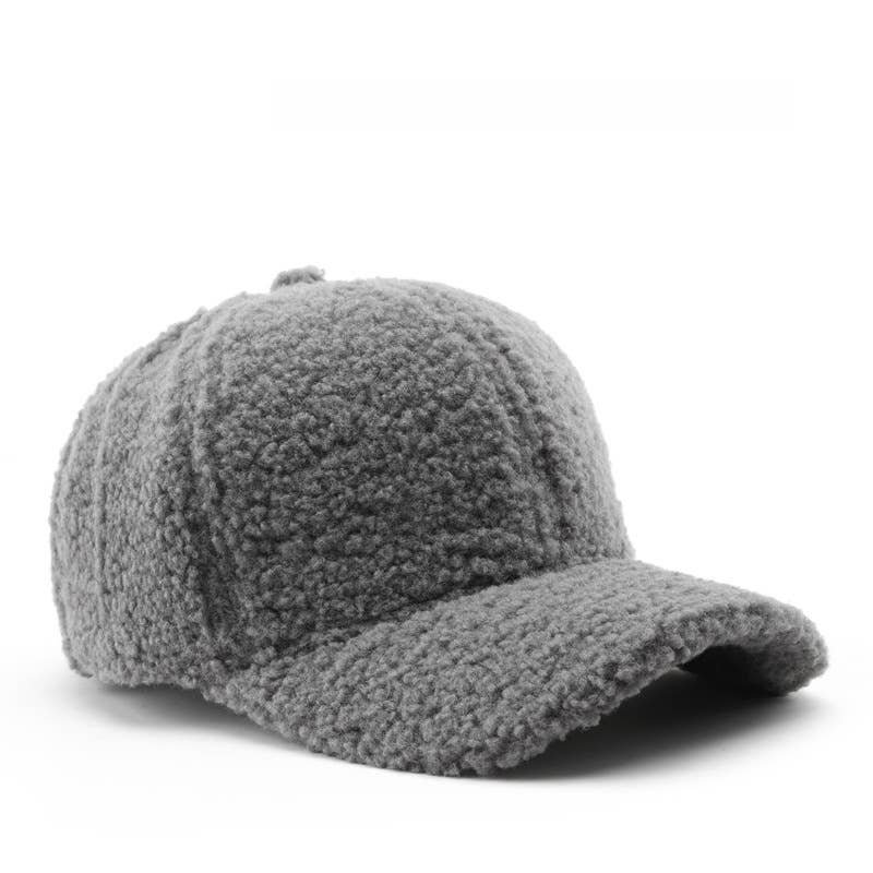 Vintage Fleece Baseball Cap Warm Winter Hat_Cwah04794