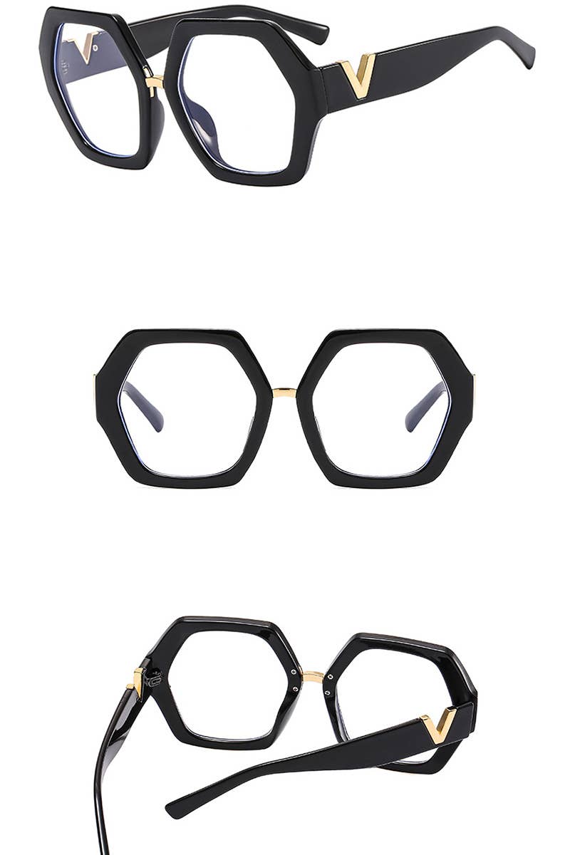 Women Geometric Frame Eyeglasses_Cwasg0135