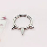 STAINLESS STEEL SPIKE NOSE RING PIERCING_CWMM9534
