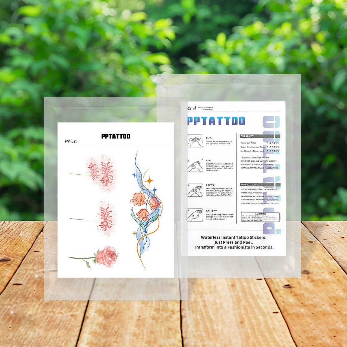 CUTE DOODLE TATTOO STICKERS COLORFUL FIREWORK SET_CWMM8357