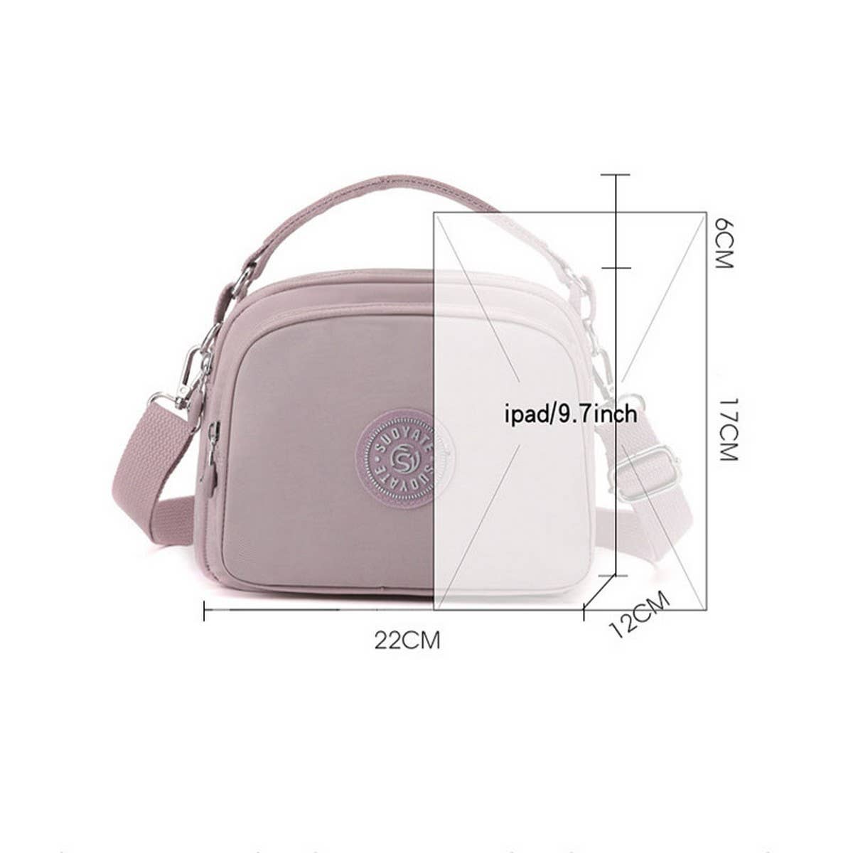 LIGHTWEIGHT NYLON SIMPLE SHOULDER MESSENGER BAG_CWAB3447