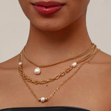 FRESHWATER PEARL NECKLACE 18K GOLD PLATED NECKLACE_CWMM3639