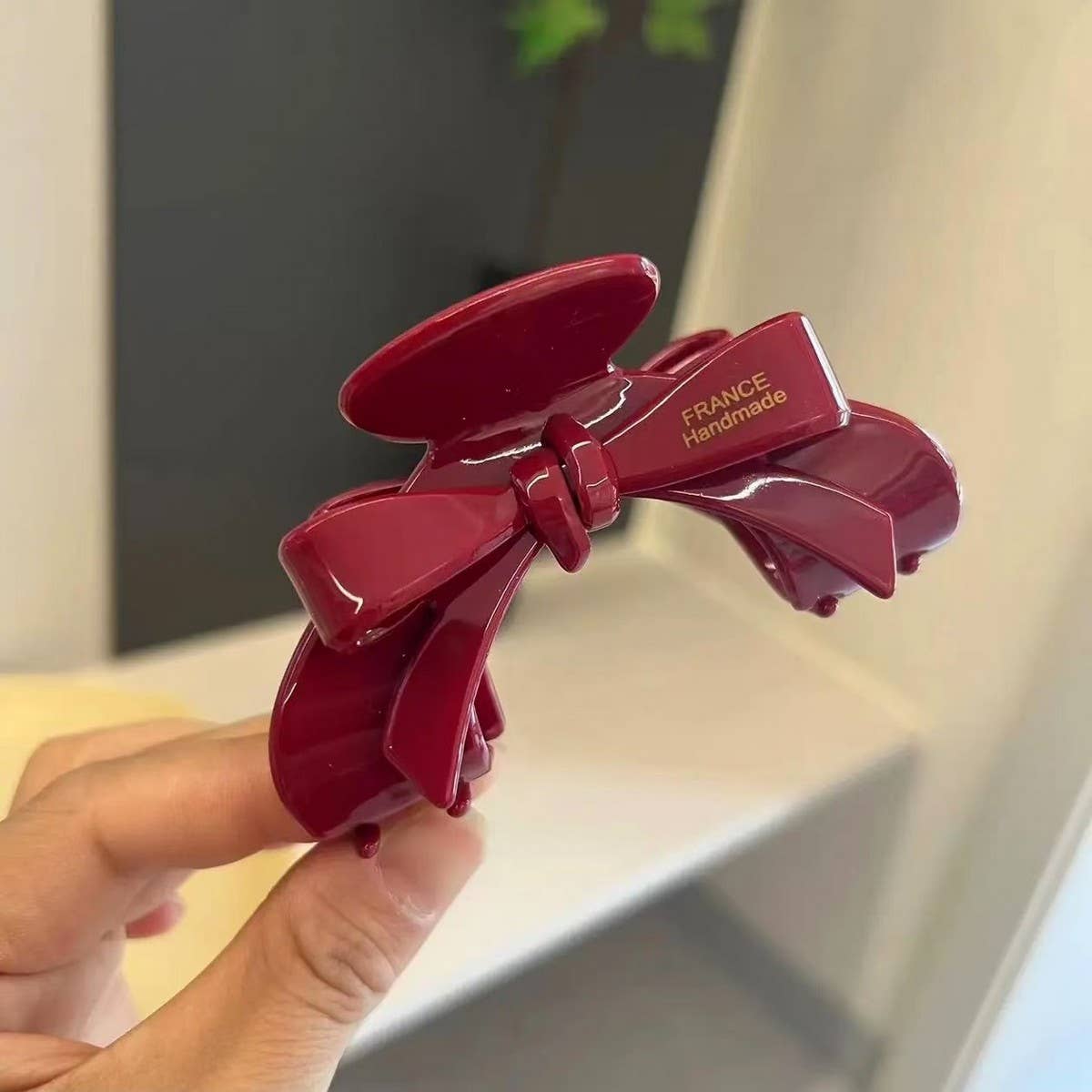 FRENCH ARCH HAIR CLAW BOW ACETATE CLIP_CWAHA2649