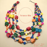 COLORFUL GEOMETRIC HANDMADE WOODEN BEAD NECKLACE_CWMM4971