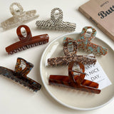 Large Brown Acetate Claw Clip Retro Chic Style_Cwaha6003
