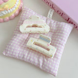 FLORAL CHECKERED BOW CLIP ACRYLIC HAIR ACCESSORIES_CWAHA3971