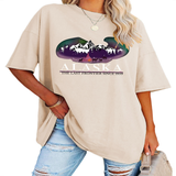 Trendy Plus Size T-Shirt For Women, Loose Fit