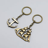 SIMPLE CREATIVE BRONZE SAILBOAT CAR KEYCHAIN_CWMM4718