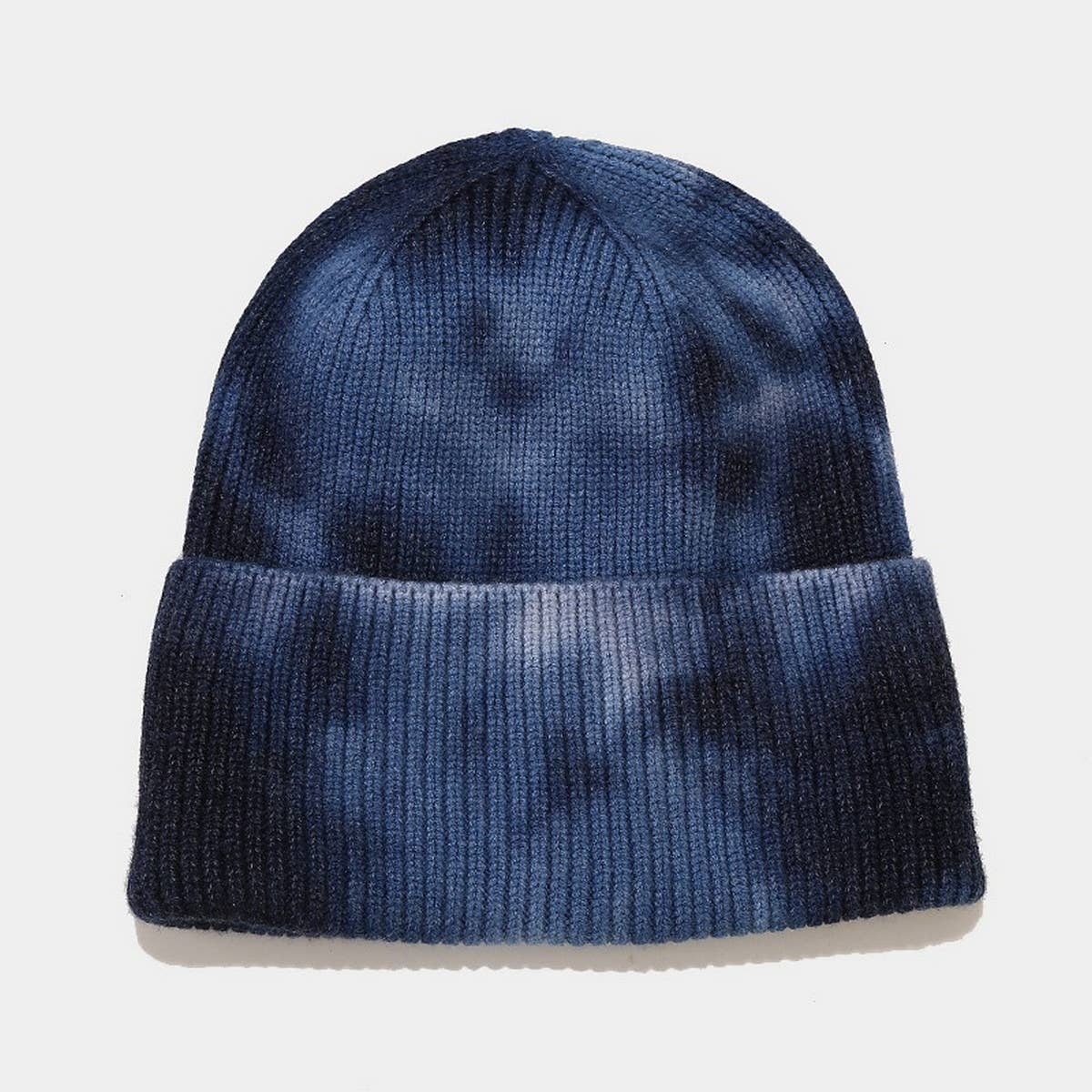 OUTDOOR WARM CURLED EDGE TIE DYE KNITTED HAT_CWAH1593