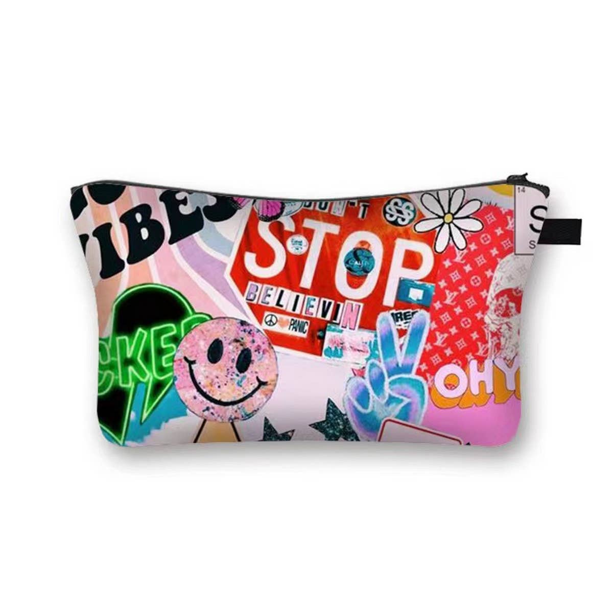 STYLISH PATTERNED WATERPROOF LINEN COSMETIC BAG_CWAB2257