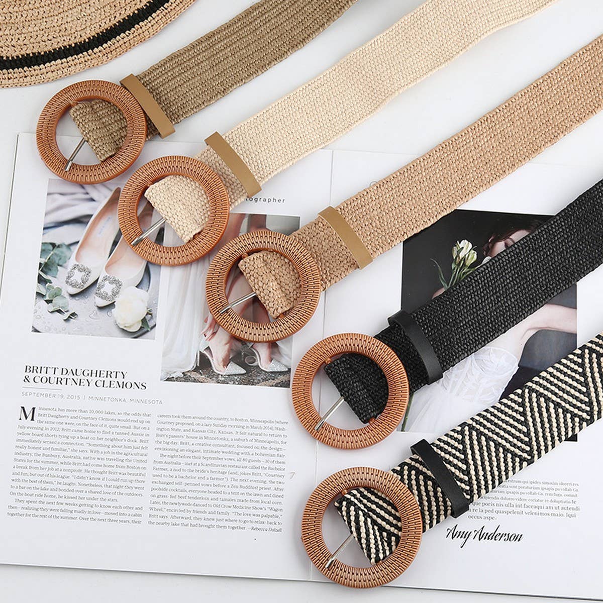 Cwabe0544_Vintage Braided Round Buckle Belts