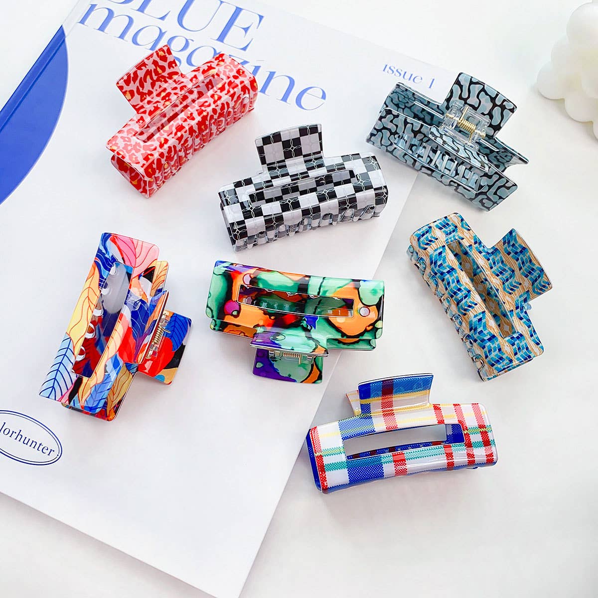 SPRING TROPICAL FLORAL HAIR CLAW HOLLOW DESIGN_CWAHA0401