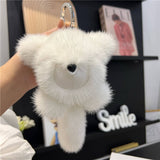 BIG FOX REAL MINK FUR BAG ORNAMENT CAR KEYCHAIN_CWMM2538