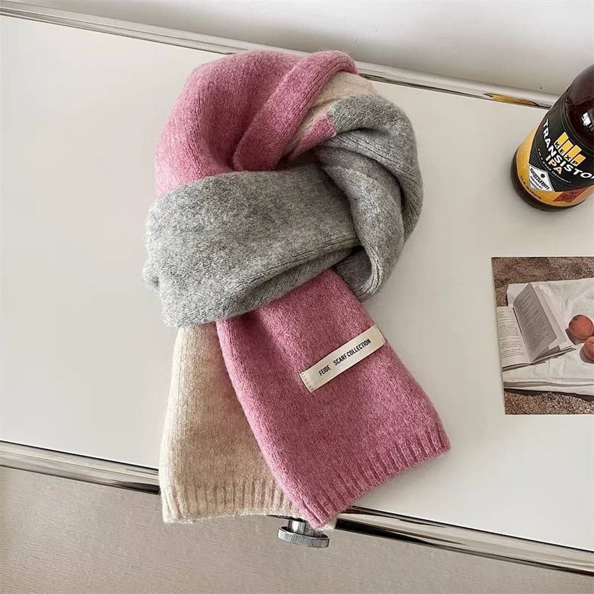 Faux Cashmere Knit Scarf - Thick Winter Neck Wrap_Cwasc02951