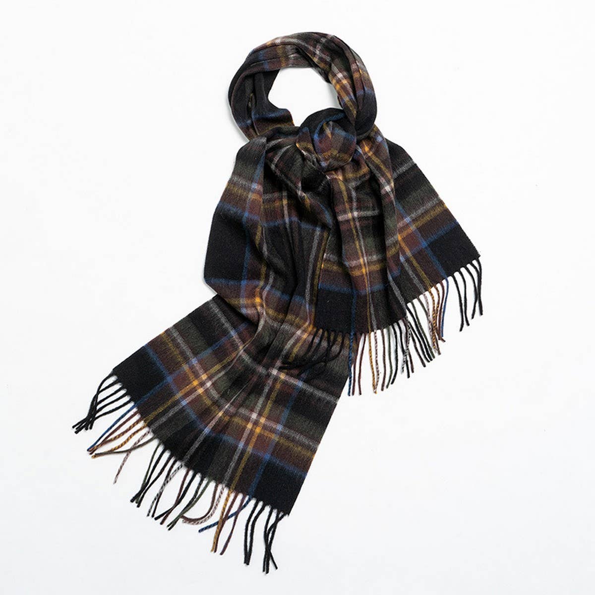 NORDIC PLAID WOOL SCARF WARM WINTER COUPLE WRAP_CWASC2357