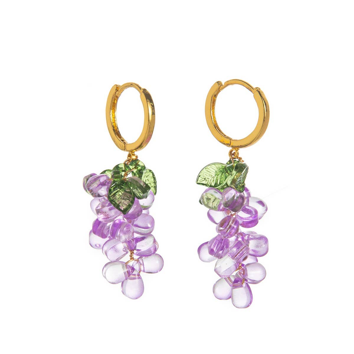 COLORFUL GRAPE FRUIT 18K GOLD PLATED EARRINGS_CWAJE5068