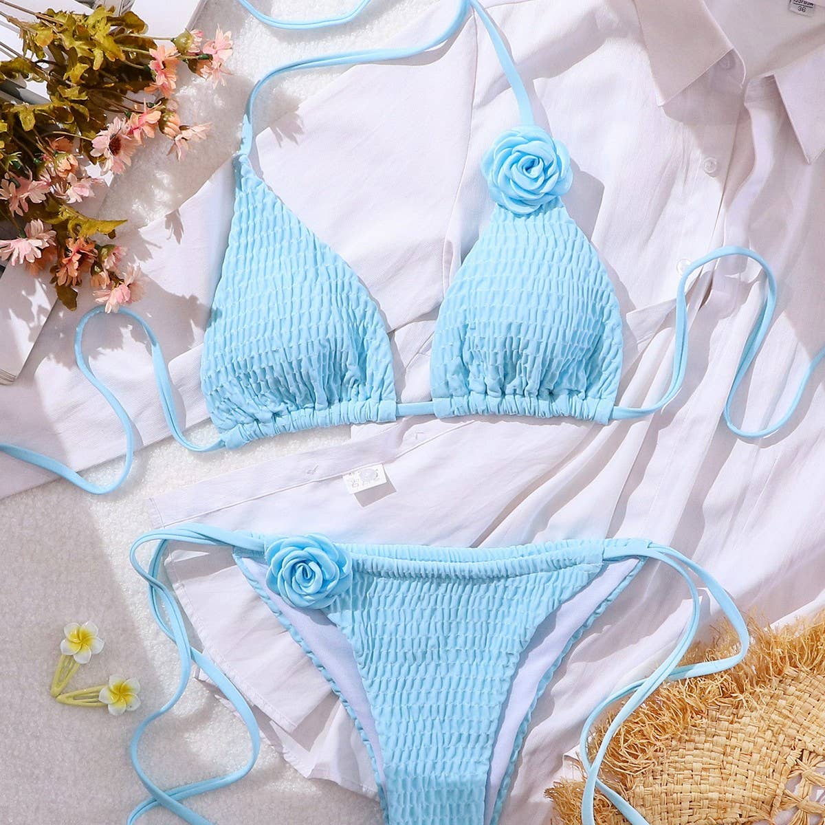 3D FLORAL BIKINI SET SEXY TRIANGLE CUP SWIMSUIT_CWMW0687