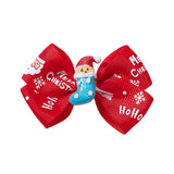 CHILDRENS SANTA CLAUS PRINTED BOW HAIRPIN_CWAHA2364