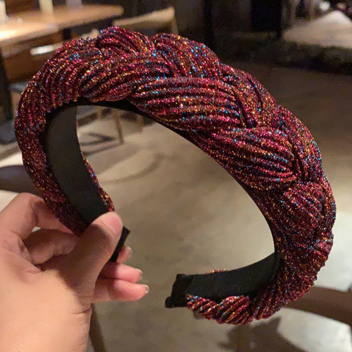 FASHION MULTICOLOUR WEAVE DETAIL HAIR HOOP_CWAHA0201