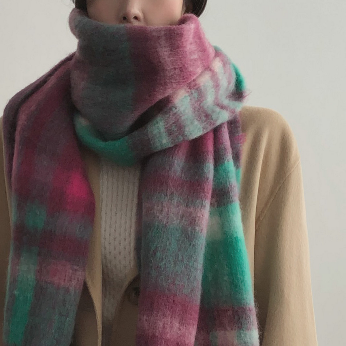 THICK BRUSHED AC SCARF SWEET WINTER WRAP_CWASC2694