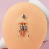 HALLOWEEN SKULL PEARL DANGLE BELLY BUTTON RING_CWMM9468