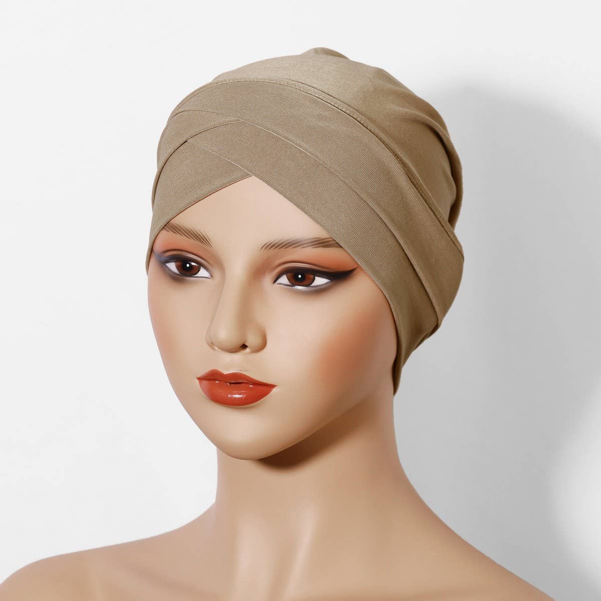 FASHION CRYSTAL LINEN TWO LAYER CROSS HEADSCARF_CWASC2458
