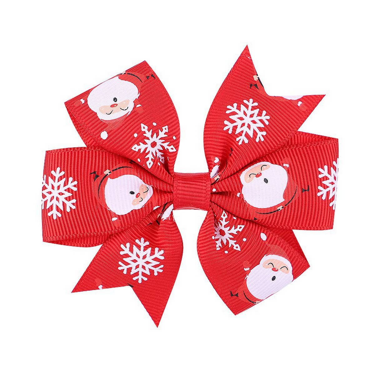 CHILDRENS CHRISTMAS SNOWMAN PRINT BOW HAIR CLIP_CWAHA2357