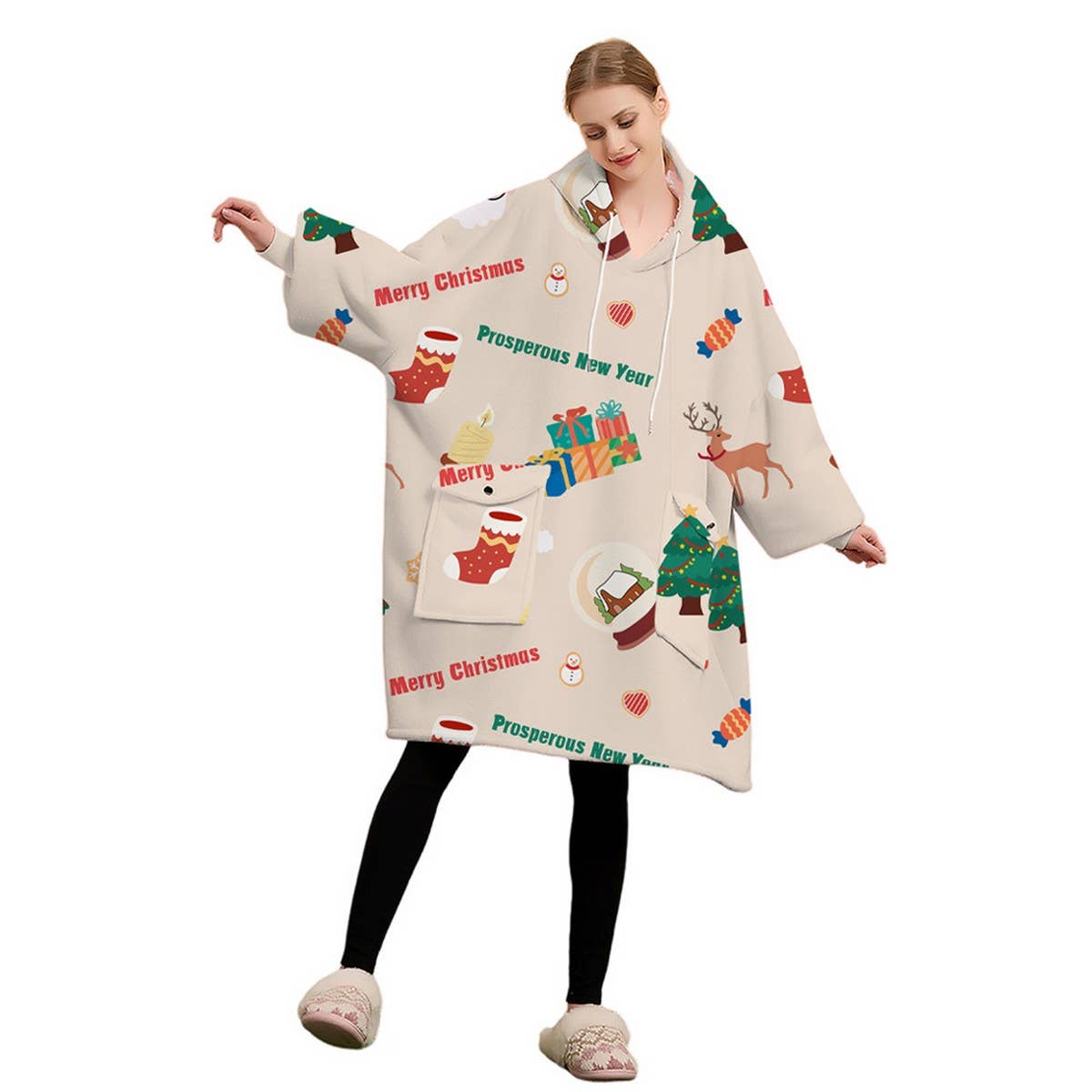 THICK FLANNEL HOODIE BLANKET FOR HOME OUTDOORS_CWAHA6519