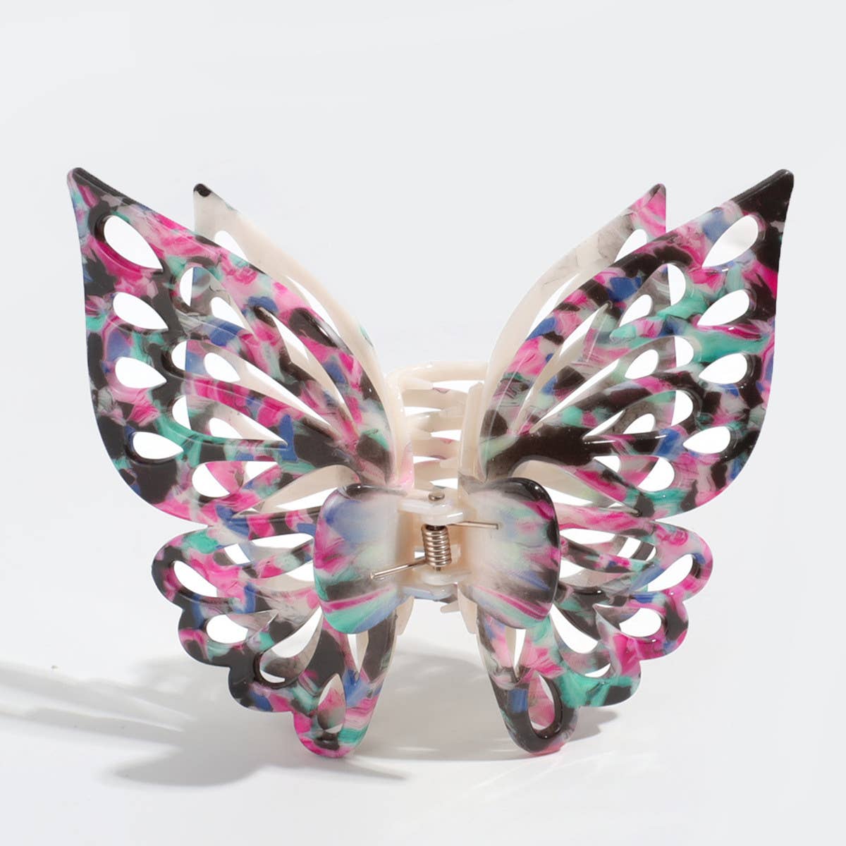SWEET AND COOL GRADIENT FLORAL BUTTERFLY HAIR CLAW_CWAHA2216