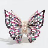 SWEET AND COOL GRADIENT FLORAL BUTTERFLY HAIR CLAW_CWAHA2216