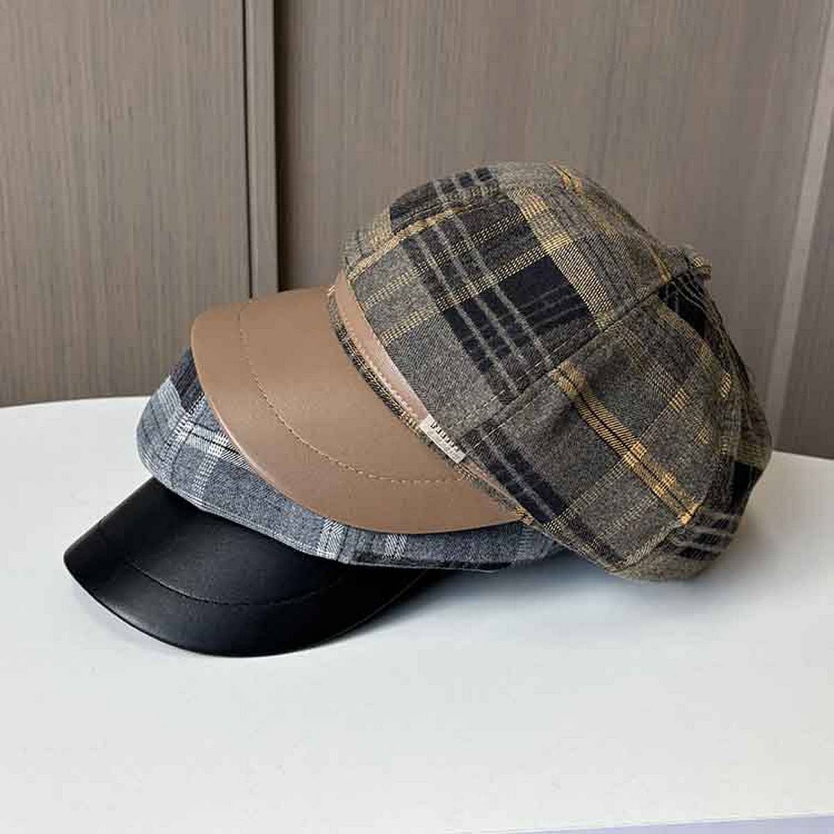 Versatile British Style Plaid Beret_Cwab2907