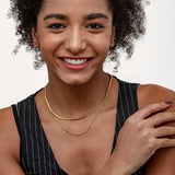 DOUBLE LAYER BLADE SNAKE CHAIN STEEL BEAD NECKLACE_CWMM3634