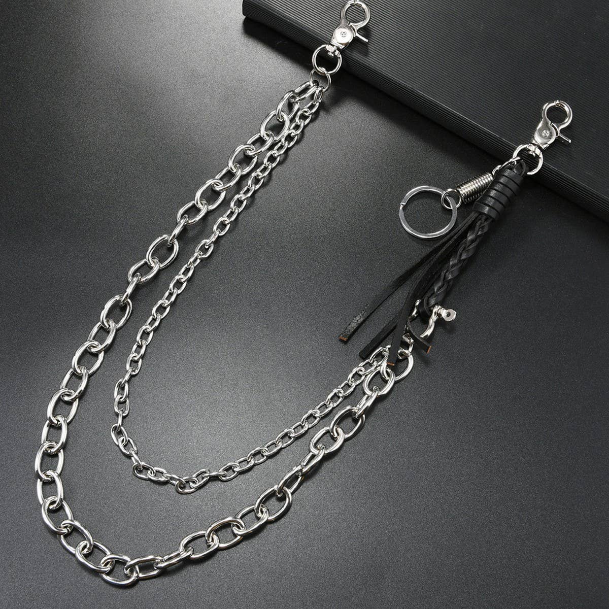 FASHIONABLE COWHIDE BRAIDED TASSEL PANTS CHAIN_CWMM4877